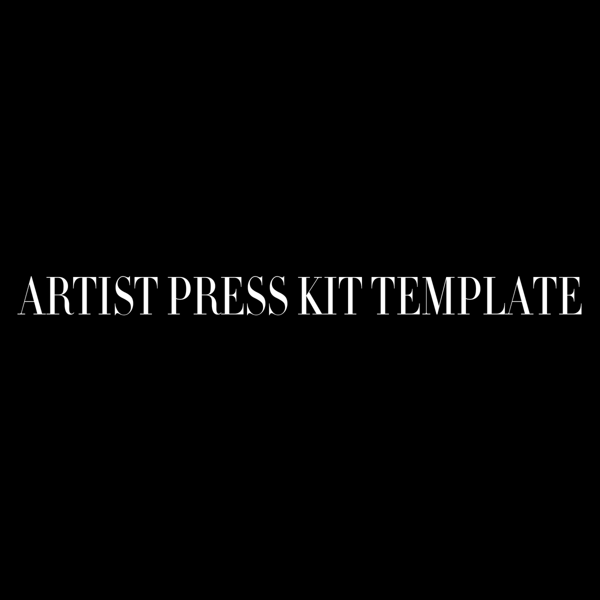 Artist Press Kit Template