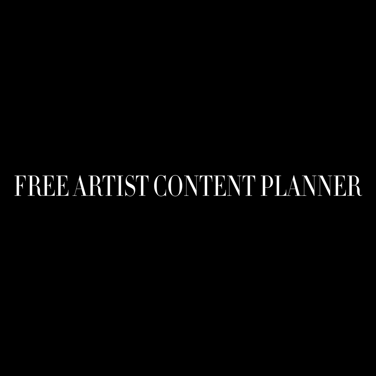 Free Artist Content Planner